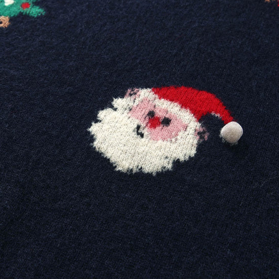 COMOBOCA Women's Wool Christmas Themed Round Neck Sweater