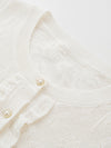 Women’s Round Neck Solid Color Linen Knit Cardigan with Single Button