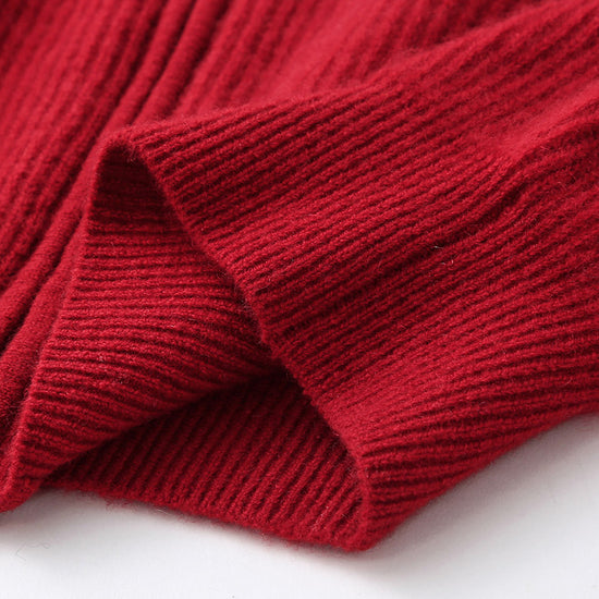 COMOBOCA 100% Cashmere Women's Ribbed Zip Knit Cardigan Hoodie