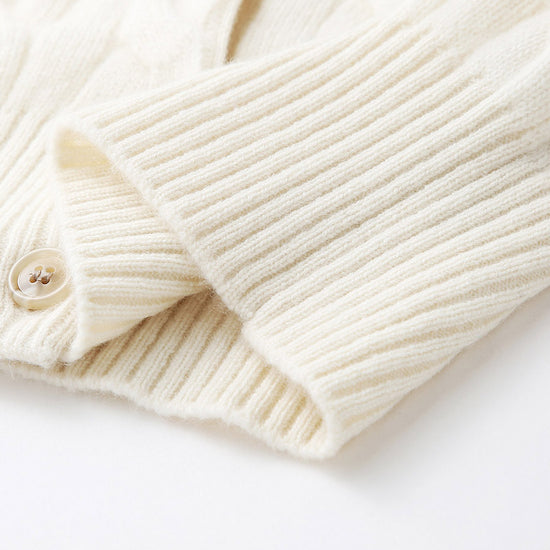 COMOBOCA 100% Cashmere Women's Cable Knit Button Cardigan