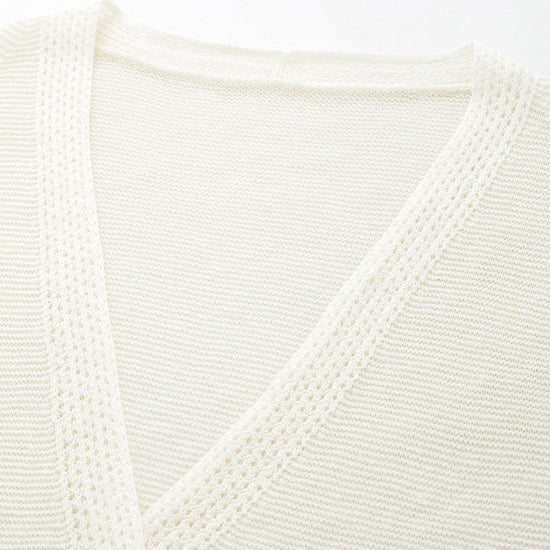 COMOBOCA Women's Ribbed V-Neck Button Cardigan