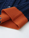 COMOBOCA 100% Wool Kids' Royal Embroidered Cable Knit Cardigan