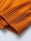 COMOBOCA 100% Cashmere Mock Neck Ribbed Knit Sweater