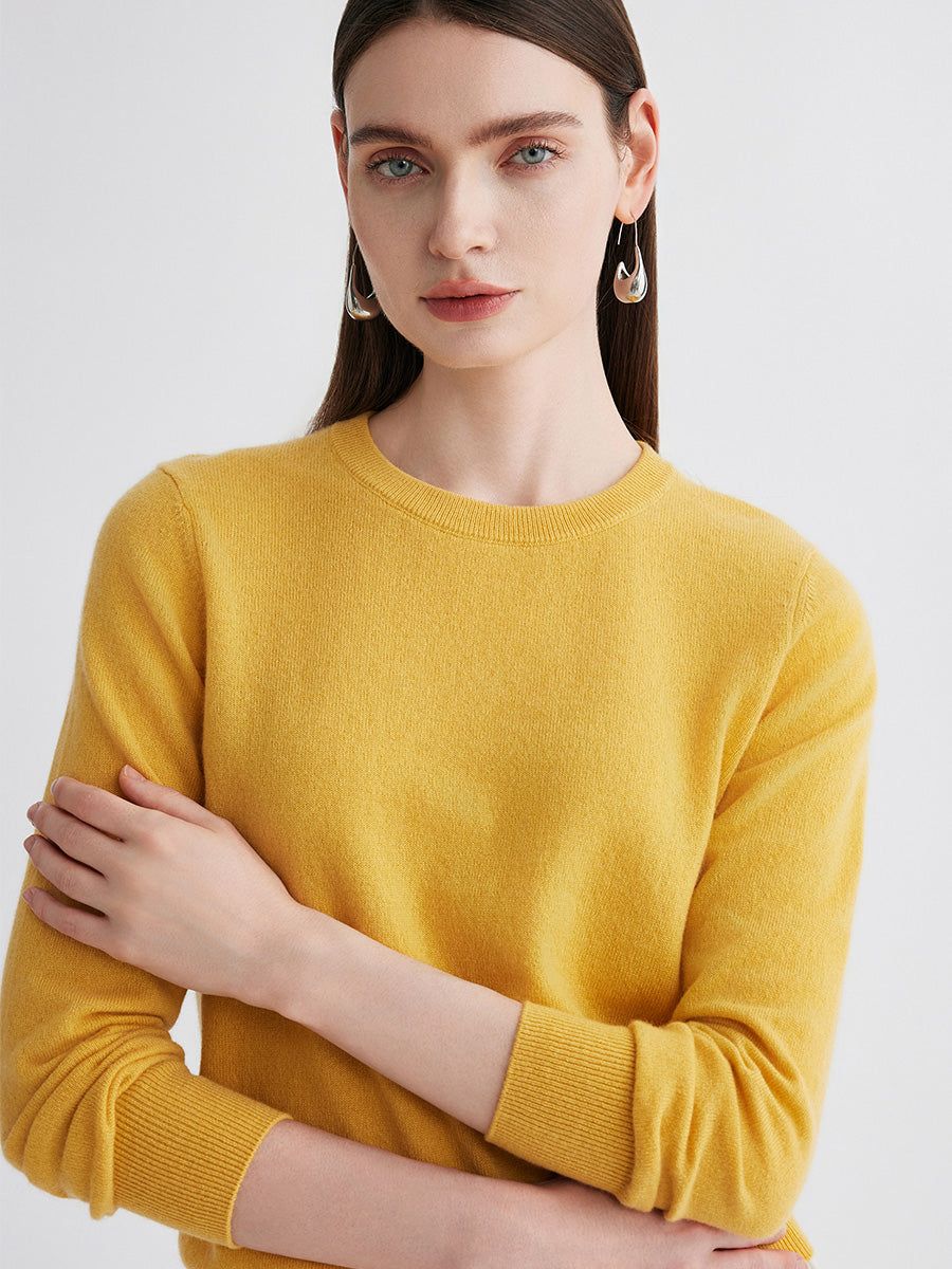 COMOBOCA 100% Cashmere Women's Round Neck Sweater