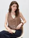Women’s Linen Blend Knit V-Neck Sleeveless Vest