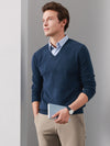 COMOBOCA 100% Cashmere Men's V-Neck Sweater