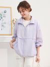 COMOBOCA One size Purple 100% Mulberry Silk Women's Zip Up Hooded Jacket
