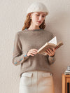 COMOBOCA 100% Cashmere Women's Sweater with Built-in Collar