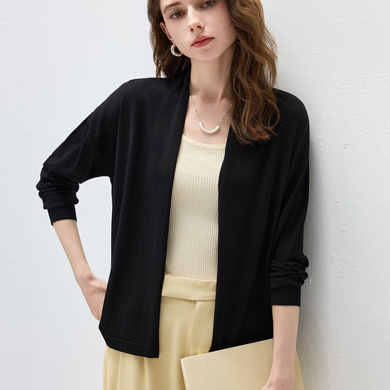 COMOBOCA Women's Open Front Knit Cardigan
