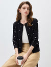 COMOBOCA Women's Lyocell Polka Dot Knit Cardigan