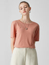 COMOBOCA Pink Women's Soft Knit Short Sleeve T-Shirt
