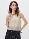 Women’s Linen Blend Knit V-Neck Sleeveless Vest