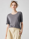COMOBOCA Gray Women's Soft Knit Short Sleeve T-Shirt