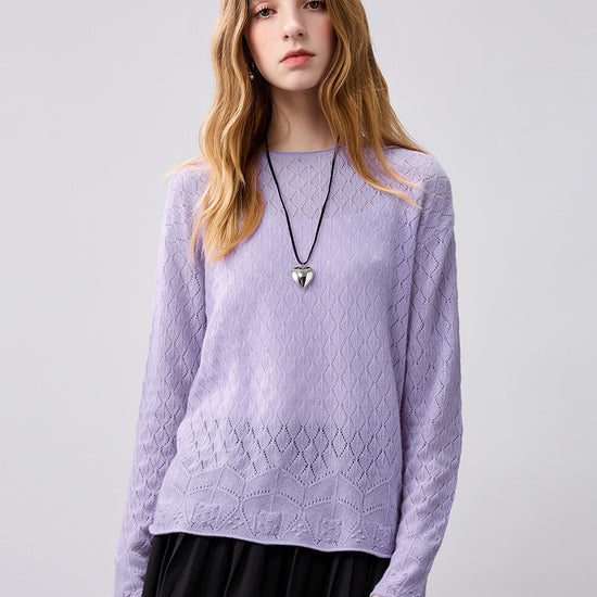 COMOBOCA 100% Cashmere Women's Diamond Pattern Pullover Sweater