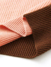 COMOBOCA 100% Cashmere Women's Color Block Knit Sweater