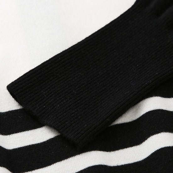COMOBOCA 100% Wool Women's Striped Zip-Up Cardigan
