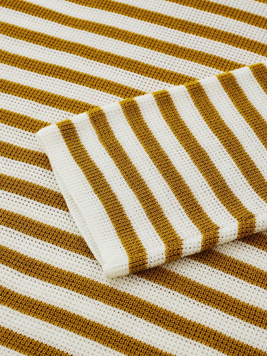 COMOBOCA Women's Striped Sailor Collar Tie Front Knit Sweater