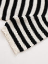 COMOBOCA Women's Tie-Neck Striped Knit T-Shirt
