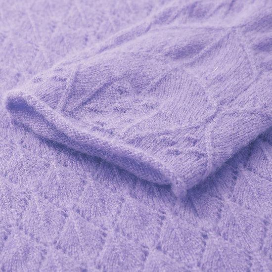 COMOBOCA 100% Cashmere Women's Diamond Pattern Pullover Sweater