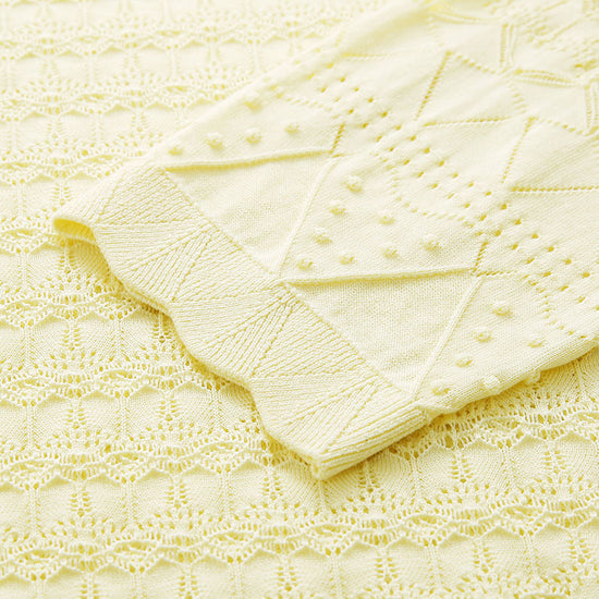 COMOBOCA Women's Openwork Round Neck Knit Sweater