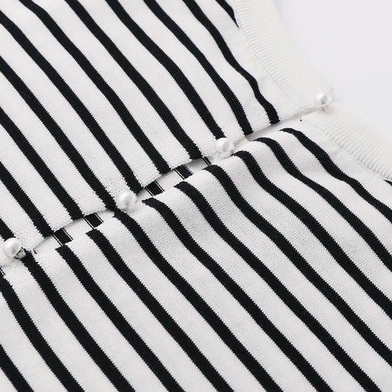 COMOBOCA Women's Striped Button Back T-Shirt