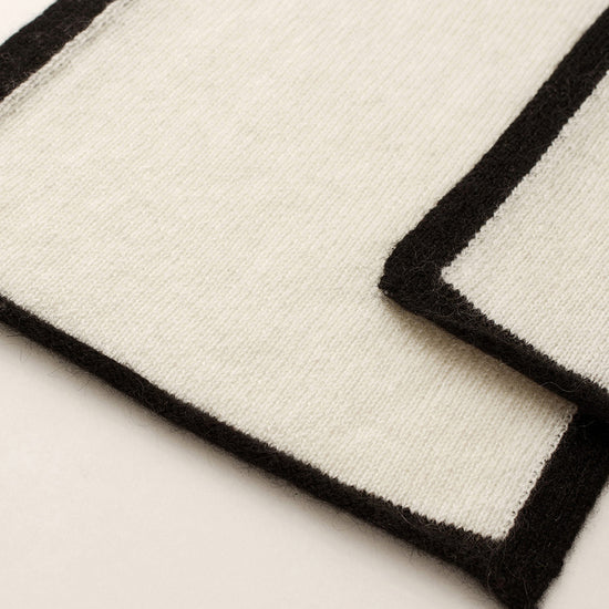 COMOBOCA 100% Cashmere Women's Striped Knit Scarf