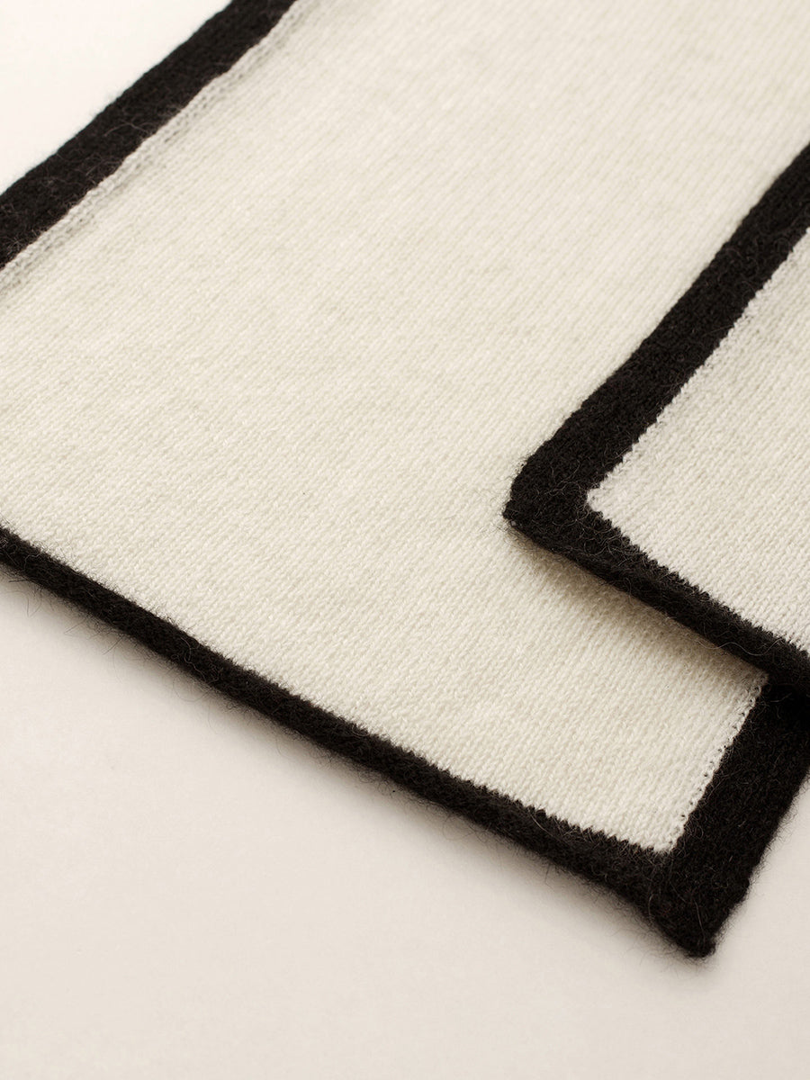 COMOBOCA 100% Cashmere Women's Striped Knit Scarf