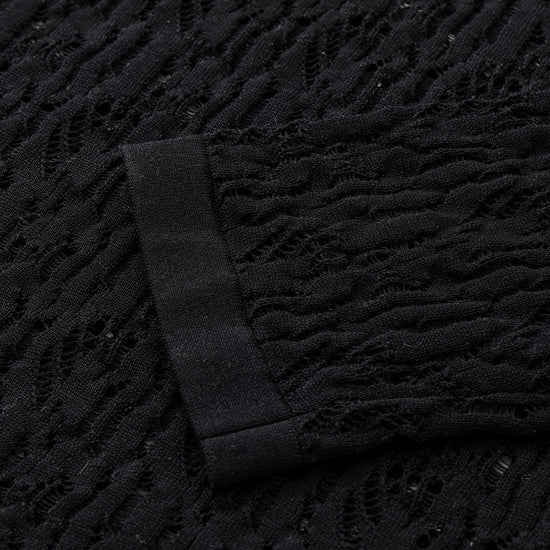 COMOBOCA Women's Openwork Round Neck Knit Sweater