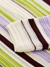 COMOBOCA Women's Striped Mesh Ruched Drawstring Knit Sweater