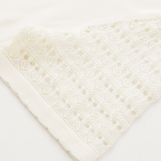 COMOBOCA Women's Lace Round Neck Knit T-Shirt