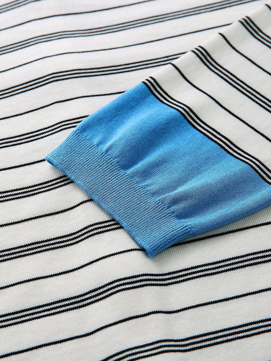 COMOBOCA Women's Striped Color Block Button Front Cardigan