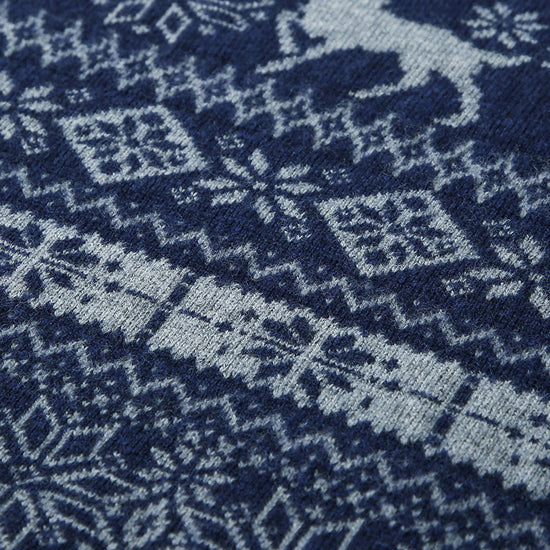 COMOBOCA 100% Wool Kids' Nordic Reindeer Pattern Knit Sweater