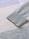 COMOBOCA 100% Cashmere Women's Color Block Plaid Sweater