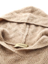 COMOBOCA 100% Cashmere Women's Cable Knit Hooded Sweater