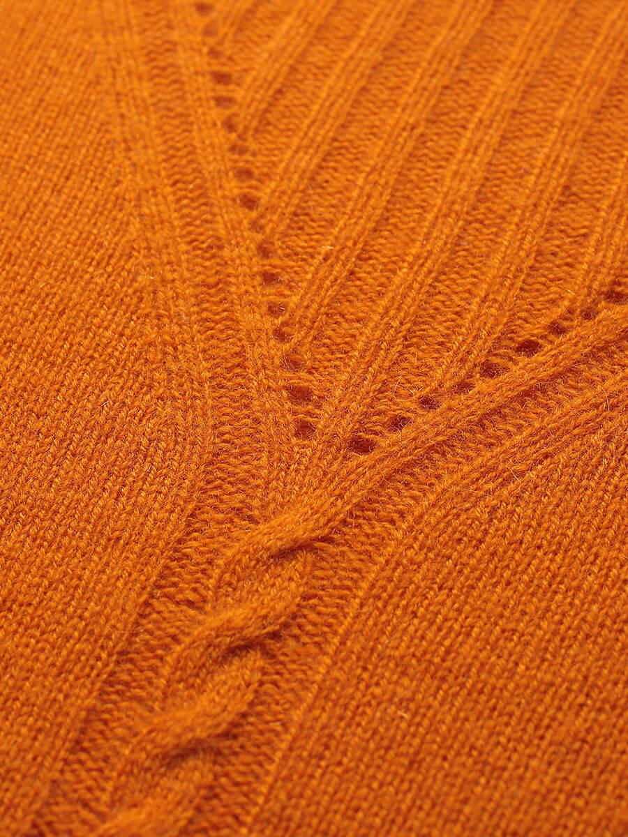 COMOBOCA 100% Cashmere Mock Neck Ribbed Knit Sweater