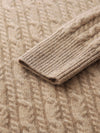 COMOBOCA 100% Cashmere Women's Cardigan Cable Knit Hoodie
