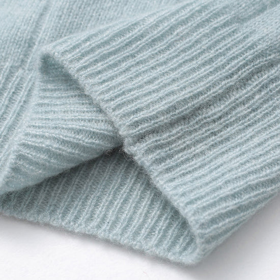 COMOBOCA 100% Cashmere Women's Ribbed Knit Pullover Sweater