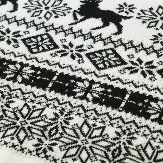 COMOBOCA 100% Cashmere Women's Nordic Reindeer Knit Sweater