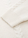 COMOBOCA 100% Wool Women's Cardigan Cable Knit Hoodie