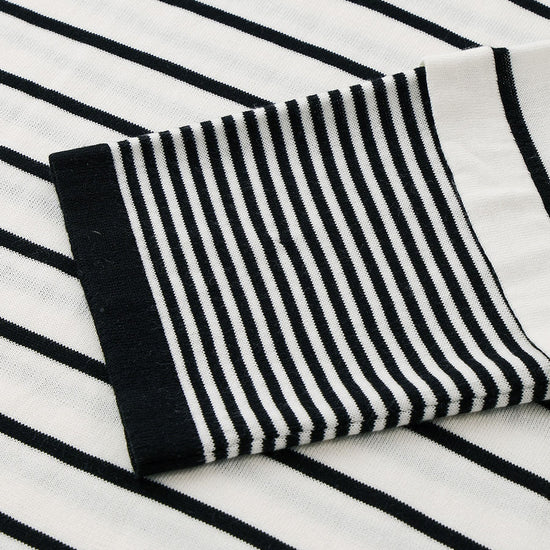 COMOBOCA Women's Stripe Henley Round Neck Sweater