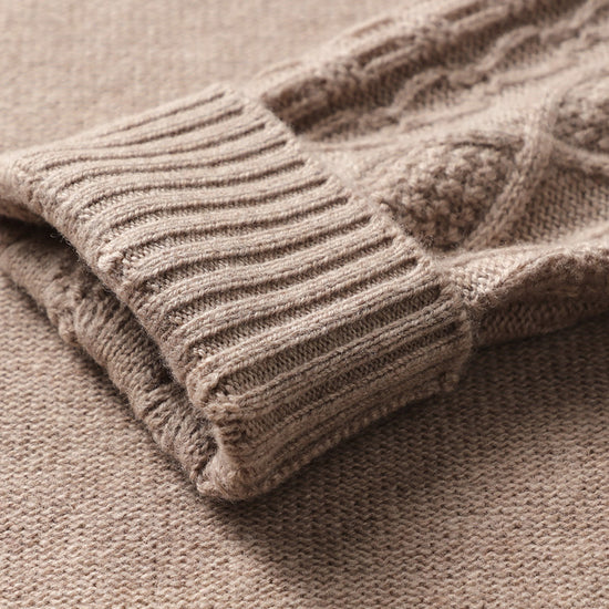 COMOBOCA 100% Wool Women's Cable Knit Sweater