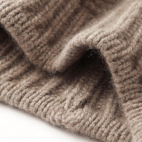 COMOBOCA 100% Cashmere Women's Ear Flap Beanie with Pom-Poms