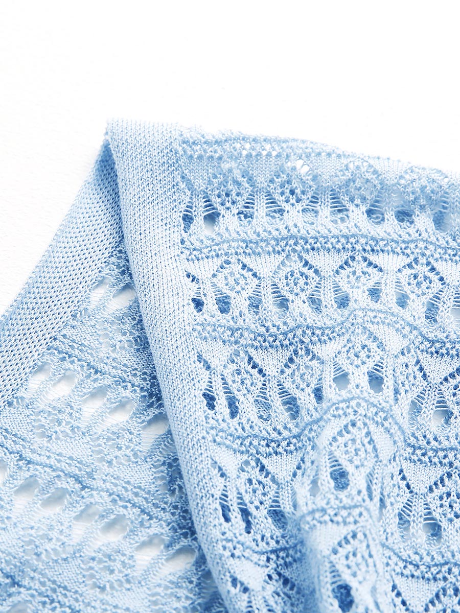 COMOBOCA Women's Tie-Front Lace Knit Shawl