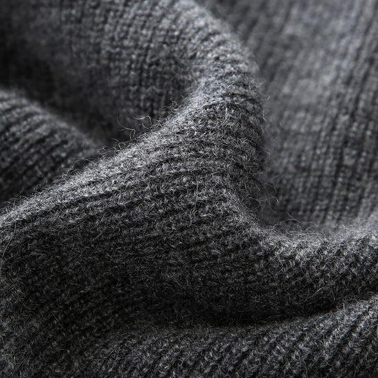 COMOBOCA 100% Cashmere Women's Zip-Up Ribbed Hoodie