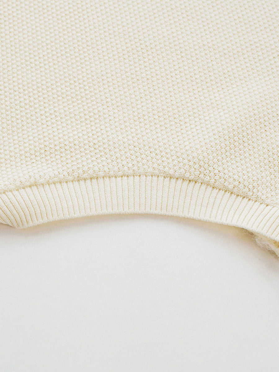 COMOBOCA Women's Paisley Scarf Polo Collar Waffle Knit T-Shirt