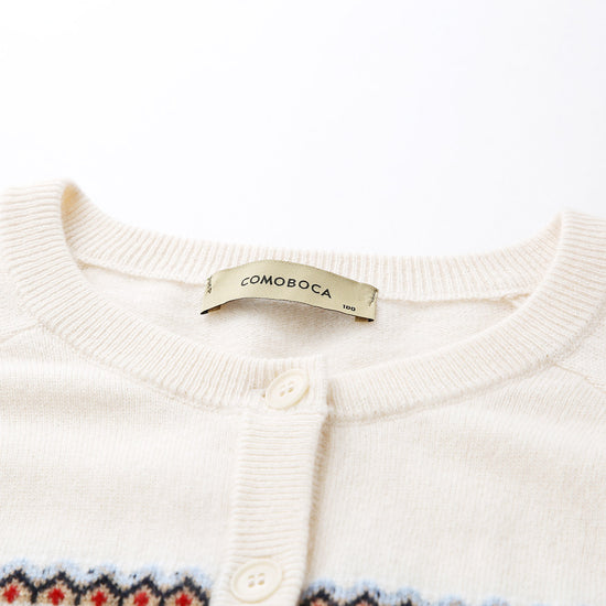 COMOBOCA 100% Cashmere Cozy Nordic Inspired Cardigan