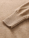 COMOBOCA 100% Cashmere Women's Cable Knit Mock Neck Sweater