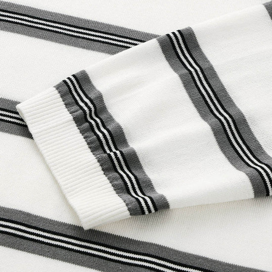 COMOBOCA Women's Striped Round Neck Knit Sweater