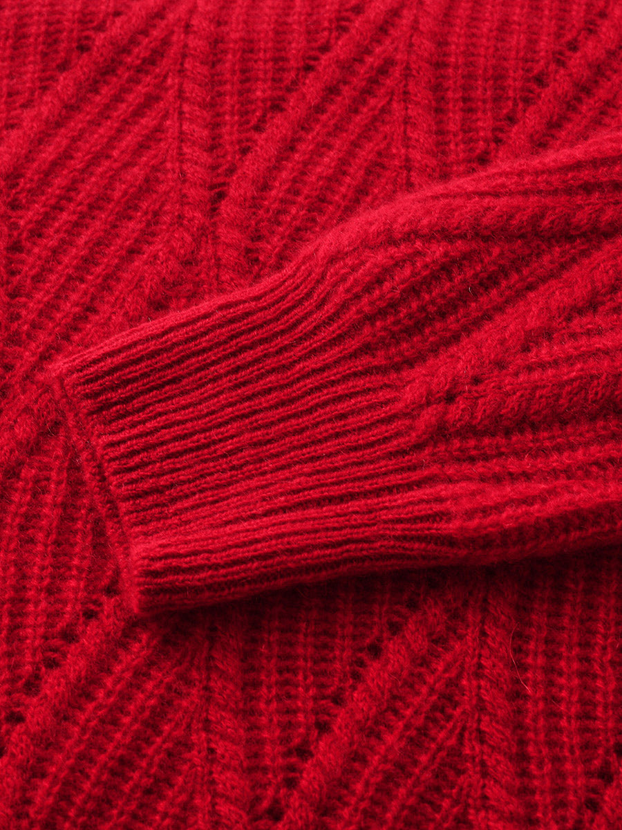 COMOBOCA 100% Cashmere Women's Cable Knit Sweater