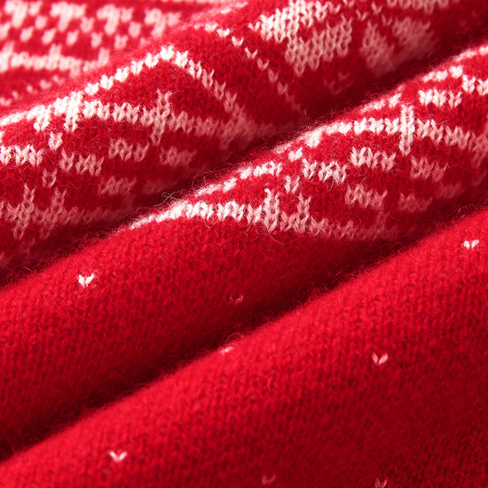 COMOBOCA 100% Cashmere Women's Fair Isle Snowflake Sweater